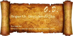 Ongerth Dezideráta névjegykártya